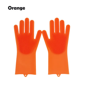 Silicone Scrubber Rubber Cleaning Gloves