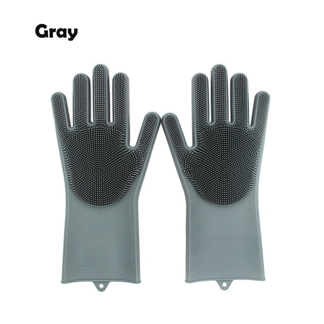 Silicone Scrubber Rubber Cleaning Gloves