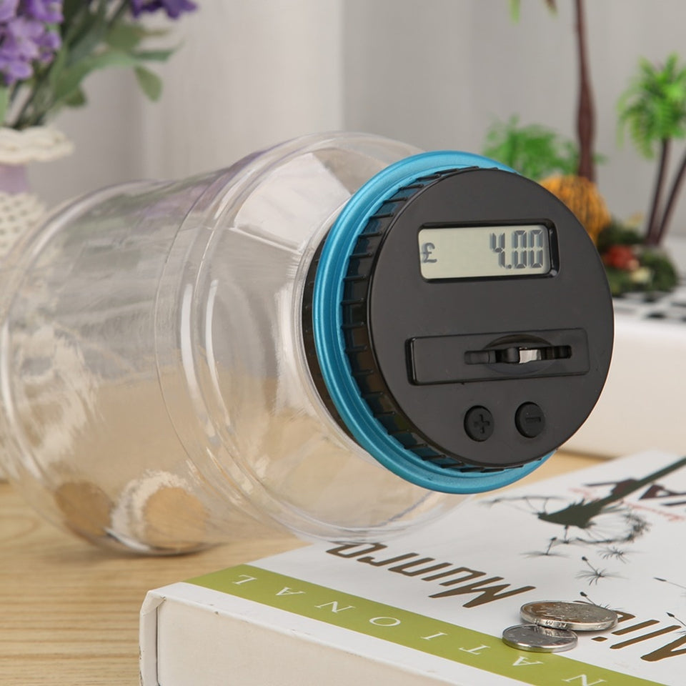 Piggy Bank Digital Coin Counter LCD Counting