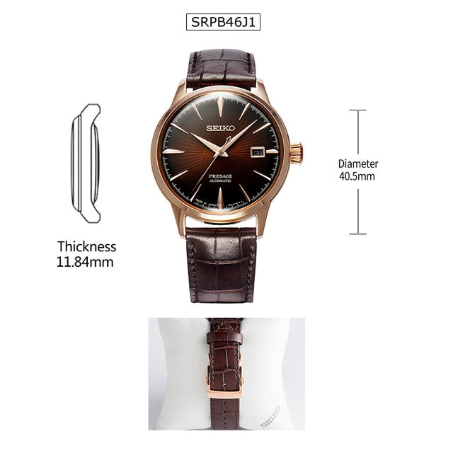 Seiko Presage Cocktail Bluemoon Automatic Watch, Blue, 40.5 mm, Day, SRPB41J1