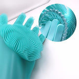 Silicone Scrubber Rubber Cleaning Gloves